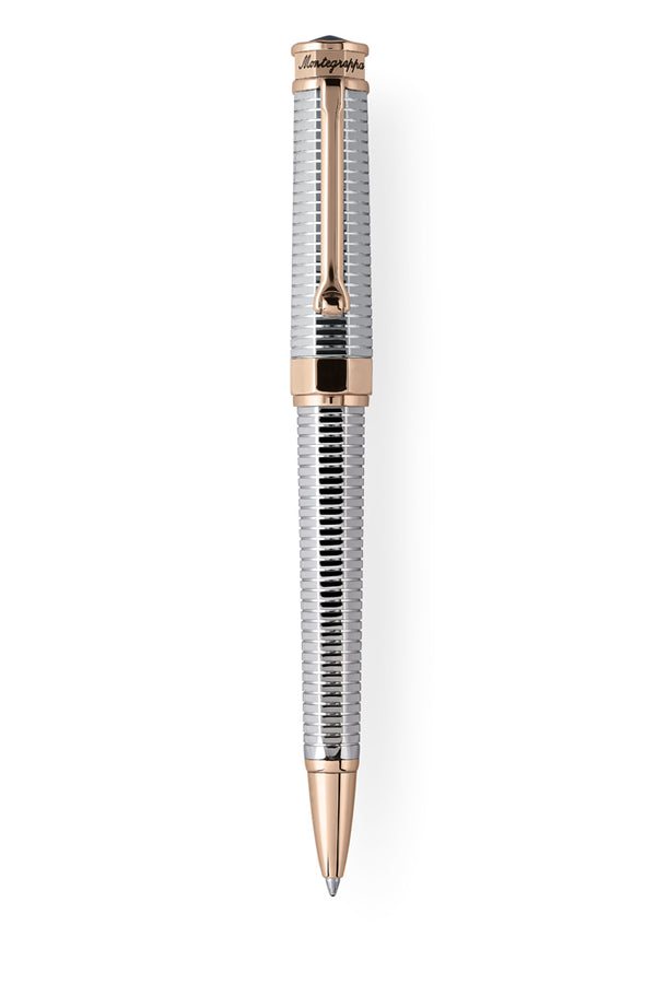 NeroUno All-Metal Ballpoint Pen w/ Rose Gold trims, Palladium pl.