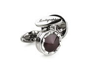 Parola Cufflinks, Steel, Purple Glass