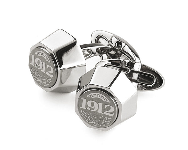 NeroUno 1912 Cufflinks, Steel,  Etched Inlay