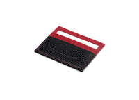  حافظة بطاقة الائتمان 3 + 3  - بطاقات ، أسود و أحمر
