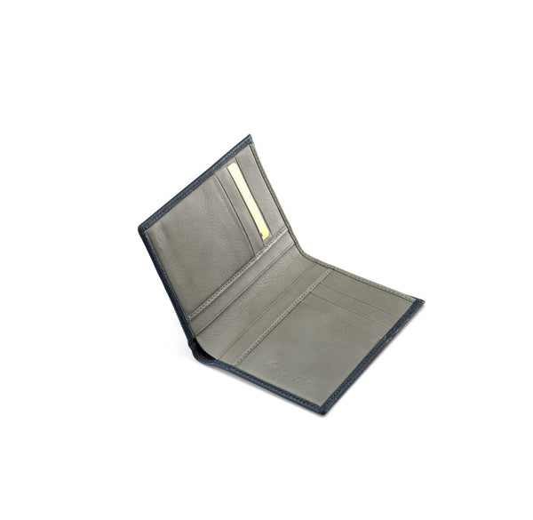 Vertical Wallet 3+3 CC - Blue & Grey