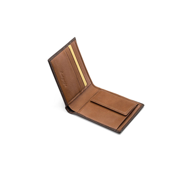 Wallet 3 CC with Coin Case - Brown & Caramel