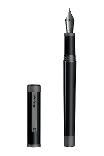 Zero Fountain Pen, Ultra Black Ruthenium, Medium, Gold 14k Nib
