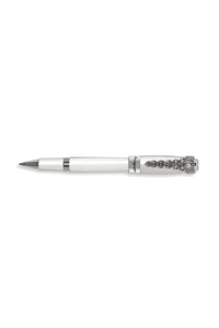 Caduceus Rollerball Pen, White & Palladium pl.